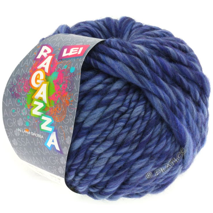 Lana Grossa LEI Mouliné/Color Mix/Spray (Ragazza) | 109-jeansblå/marine melert