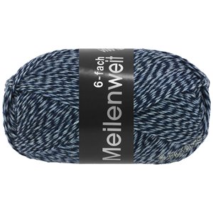 Lana Grossa MEILENWEIT 6-FACH 150g Mouliné/Print/Tweed | 8503-mørk blå/lys blå
