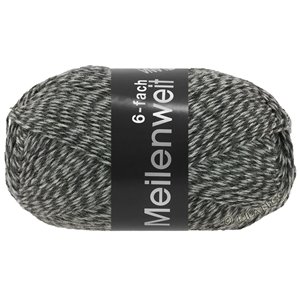 Lana Grossa MEILENWEIT 6-FACH 150g Mouliné/Print/Tweed | 8506-mørk grå/lys grå