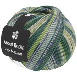 Lana Grossa MEILENWEIT 100g Yak Nature (ABOUT BERLIN) | 673-mosegrønn/lys grønn/lys grå/blå/sart blå/mørk blå/natur melert