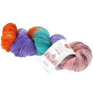 Lana Grossa MEILENWEIT 100g Merino Hand-dyed | 309-oransje/blåfiolett/mint/gulgrønn/rosa/pink/lys blå