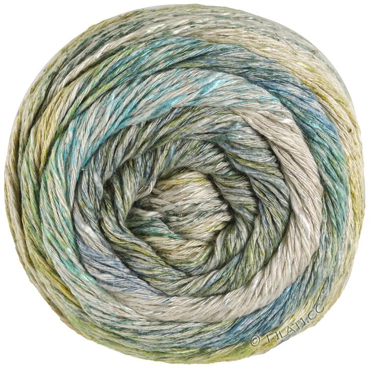 Lana Grossa MOSAICO (Linea Pura) | 001-gulgrønn/grågrønn/natur/jade/turkis/jeans/gråblå