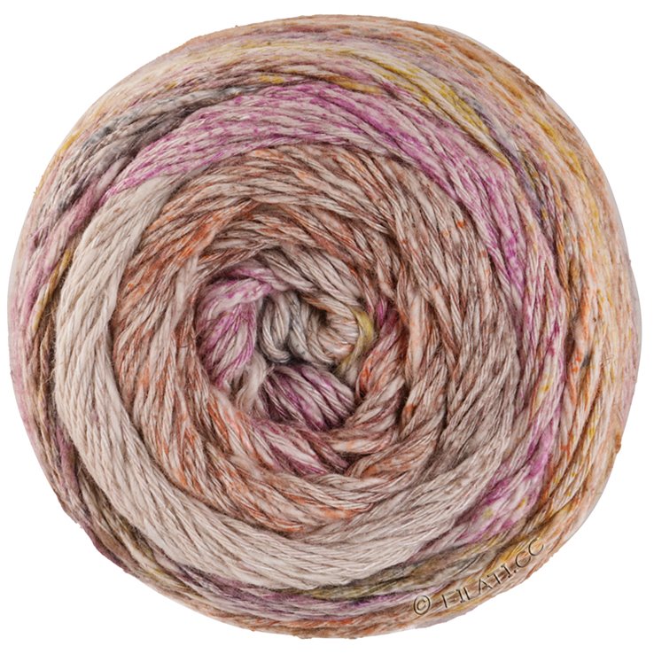 Lana Grossa MOSAICO (Linea Pura) | 012-fuksia/natur/taupe/kamel/bær /gråbrun/grå/sennep/laks