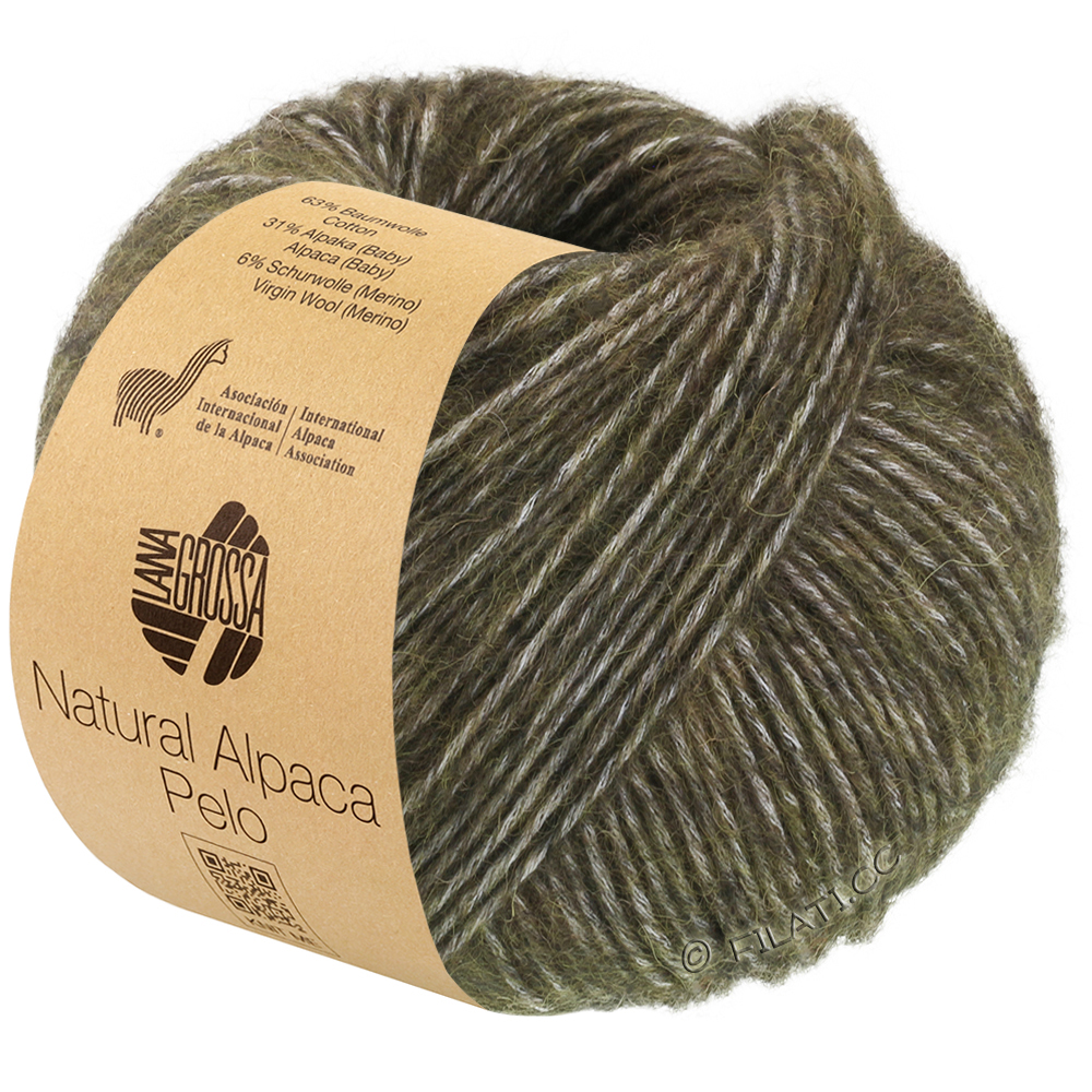 Lana Grossa NATURAL ALPACA Pelo | 040-skoggrønn melert