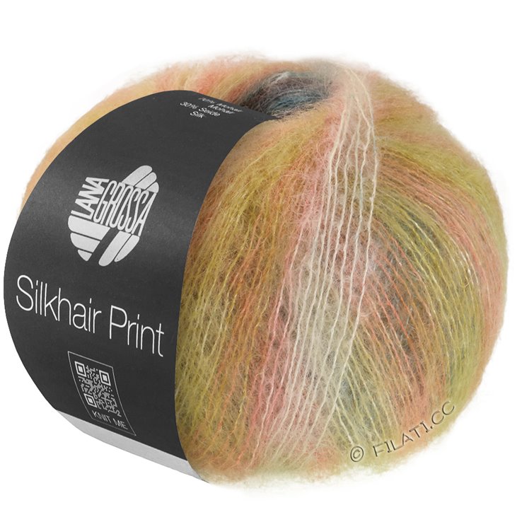 Lana Grossa SILKHAIR PRINT | 440-vanilje/creme/oransje/turkis/sennepgul/bær