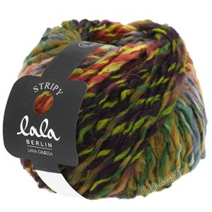 Lana Grossa STRIPY (lala BERLIN) | 07-grå/teglsteinrød/gulgrønn/bladgrønn/svartgrønn/olivenbrun