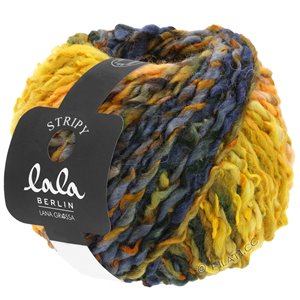 Lana Grossa STRIPY (lala BERLIN) | 08-oransje/blågrå/lys grønn/mørk grønn