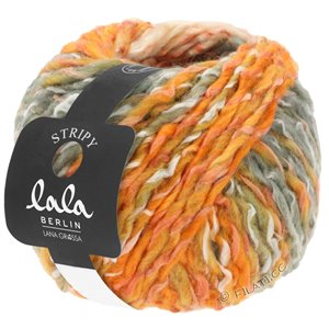 Lana Grossa STRIPY (lala BERLIN) | 11-laks/natur/oransje/lys grå/taupe
