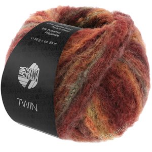 Lana Grossa TWIN 50g | 210-mørk rød/terrakotta/teglsteinrød/grågrønn/kamel