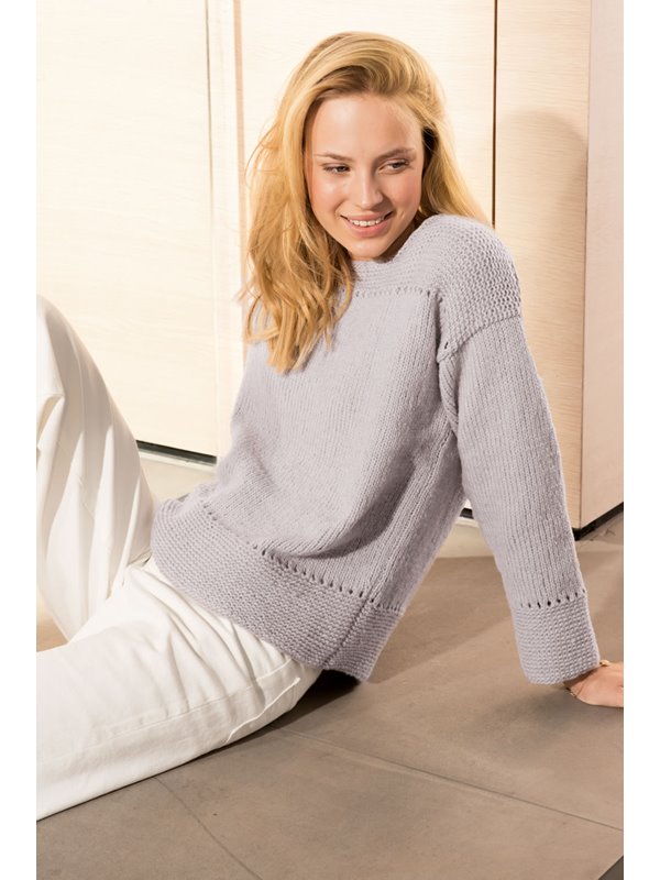 Lana Grossa PULLOVER Cool Wool Big Strikkeoppskrift (DK)