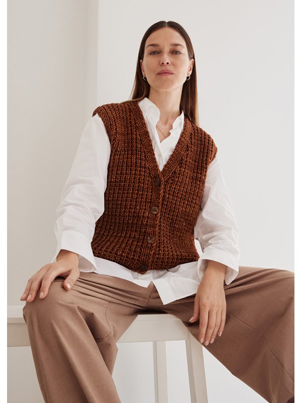 Lana Grossa VEST Vintage Superchunky - Strikkeoppskrift (SE)