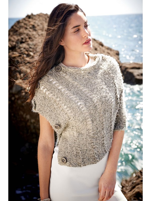 Lana Grossa PONCHO MIT GLATT RECHTS UND FALLMASCHEN-LOCHMUSTER Estivo II/Secondo - German Edition