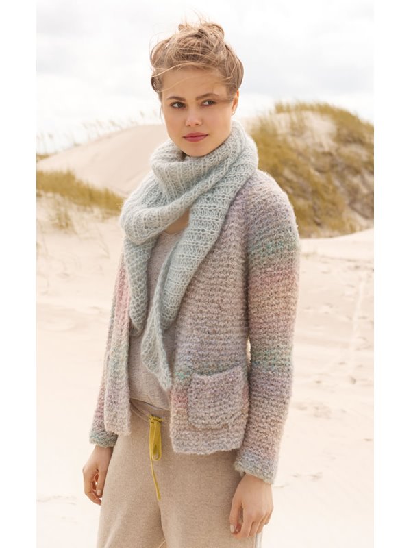 Lana Grossa TREKANTSKJERF I HALVPATENT Silkhair - Strikkeoppskrift (NO)