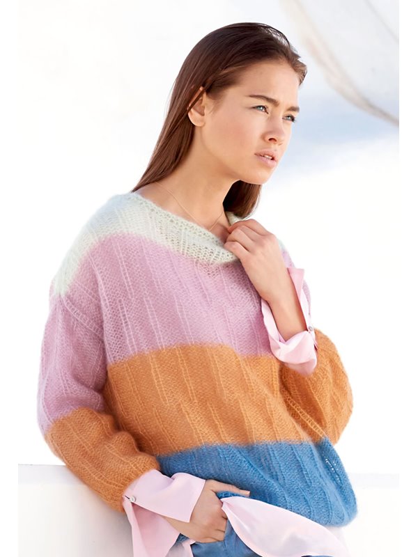 Lana Grossa PULLOVER Silkhair - Strikkeoppskrift (DK)