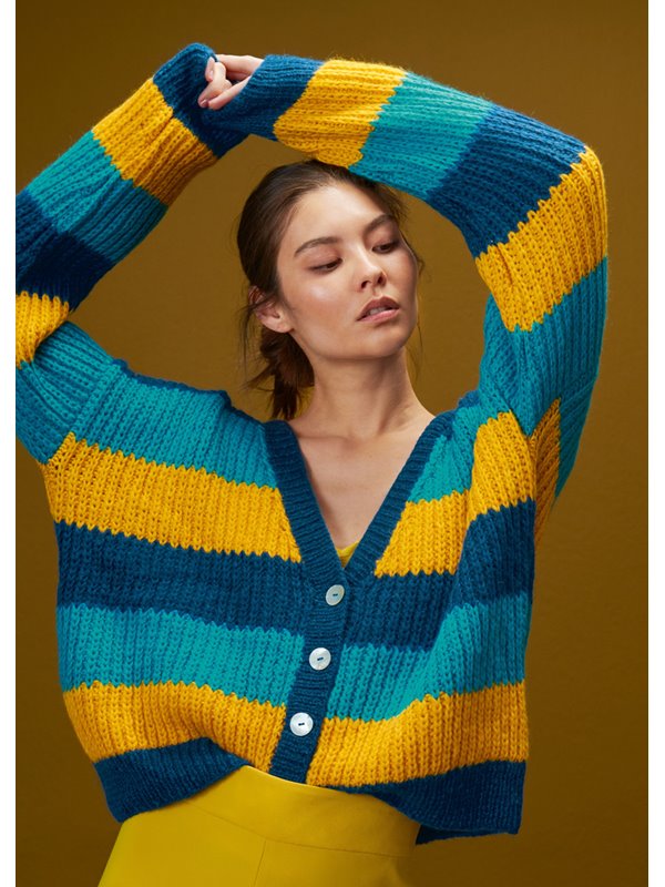 Lana Grossa CARDIGAN I HALVPATENTMØNSTER Brigitte No. 2 - Strikkeoppskrift (NO)