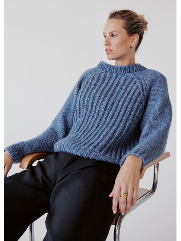 Lana Grossa PULLOVER Ecopuno Chunky - Strikkeoppskrift (DK)