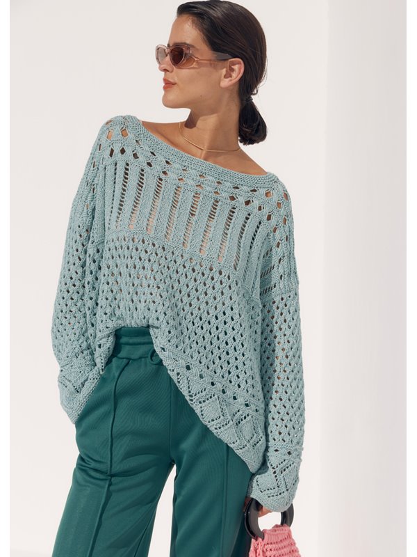 Lana Grossa PULLOVER Cotton Mélange - Strikkeoppskrift (SE)