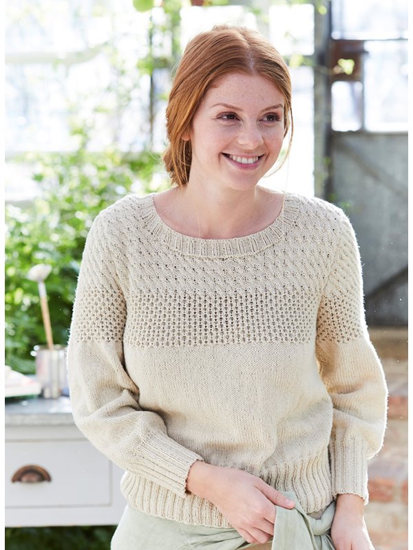 Lana Grossa MØNSTERMIX-PULLOVER Landlust Sommerseide - Strikkeoppskrift (NO)