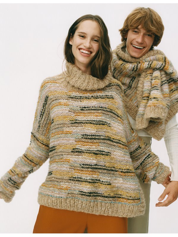 Lana Grossa PULLOVER Lala Berlin Furry/Fluffy/Shiny/Lovely Cotton - Strikkeoppskrift (DK)