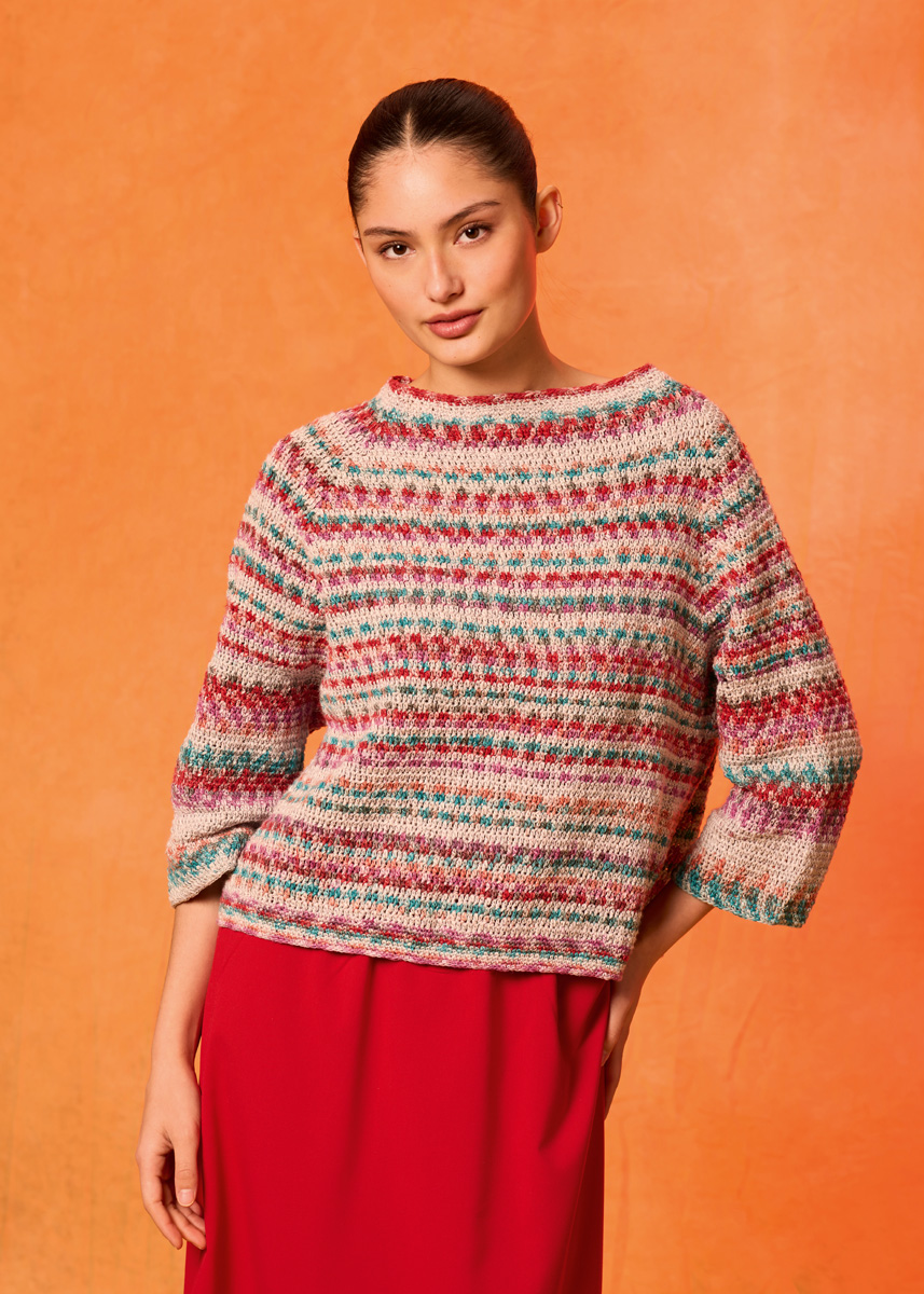 HEKLET GENSER TOP-DOWN Gomitolo California fra Lana Grossa