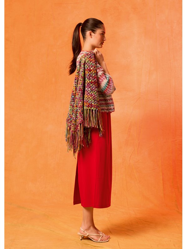 Lana Grossa HEKLET TREKANTSJAL Cotonella