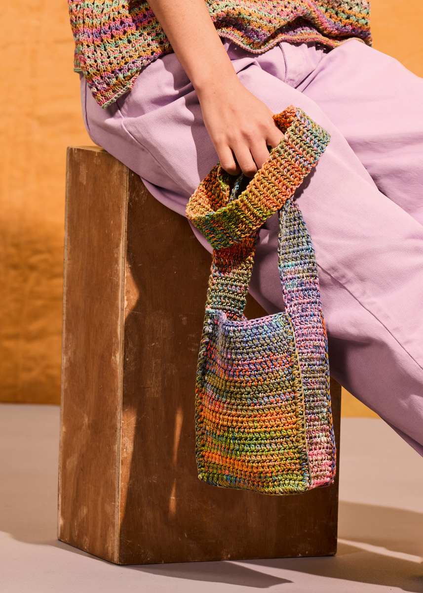 LITEN HEKLET VESKE Gomitolo Alga fra Lana Grossa