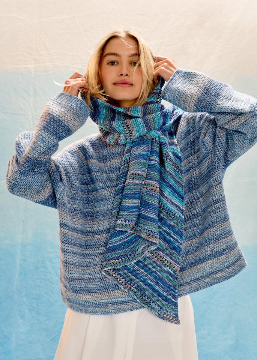 ASYMMETRISK TREKANTSJAL Gomitolo Alga fra Lana Grossa