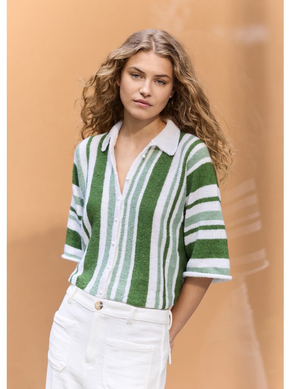 Lana Grossa POLOJAKKE MED STRIPER Ecopuno