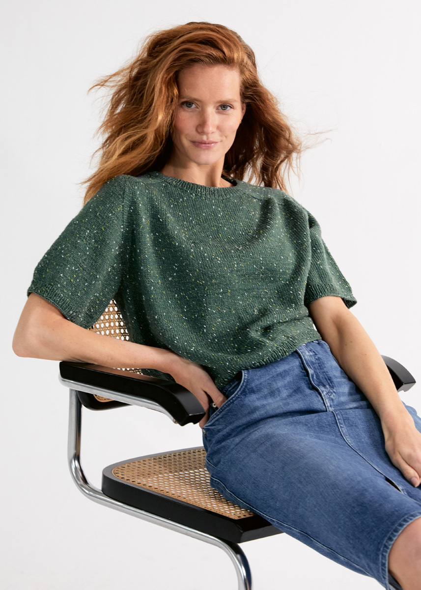 TOP-DOWN-SHIRT HEDDA IV Cool Wool Dots  fra Lana Grossa