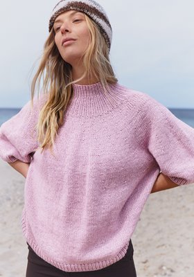 Lana Grossa HØYHALSET GENSER STRIKKET OVENFRA OG NED Ecopuno - Strikkeoppskrift (NO)