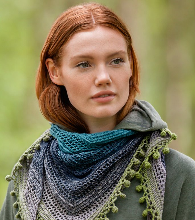 Lana Grossa TREKANTSKJERF Twisted Cashmerino - Strikkeoppskrift (NO)