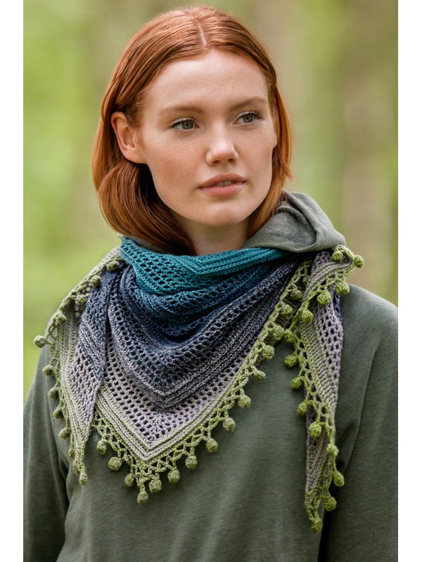 Lana Grossa TREKANTSKJERF Twisted Cashmerino - Hekleoppskrift (NO)