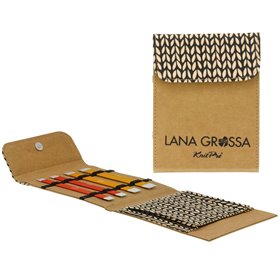 Lana Grossa Stick-sett settpepinner Aluminium Rainbow 15 cm (brun)