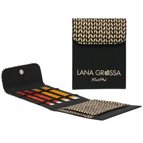 Lana Grossa Stick-sett settpepinner Aluminium Rainbow 15 cm (svart)