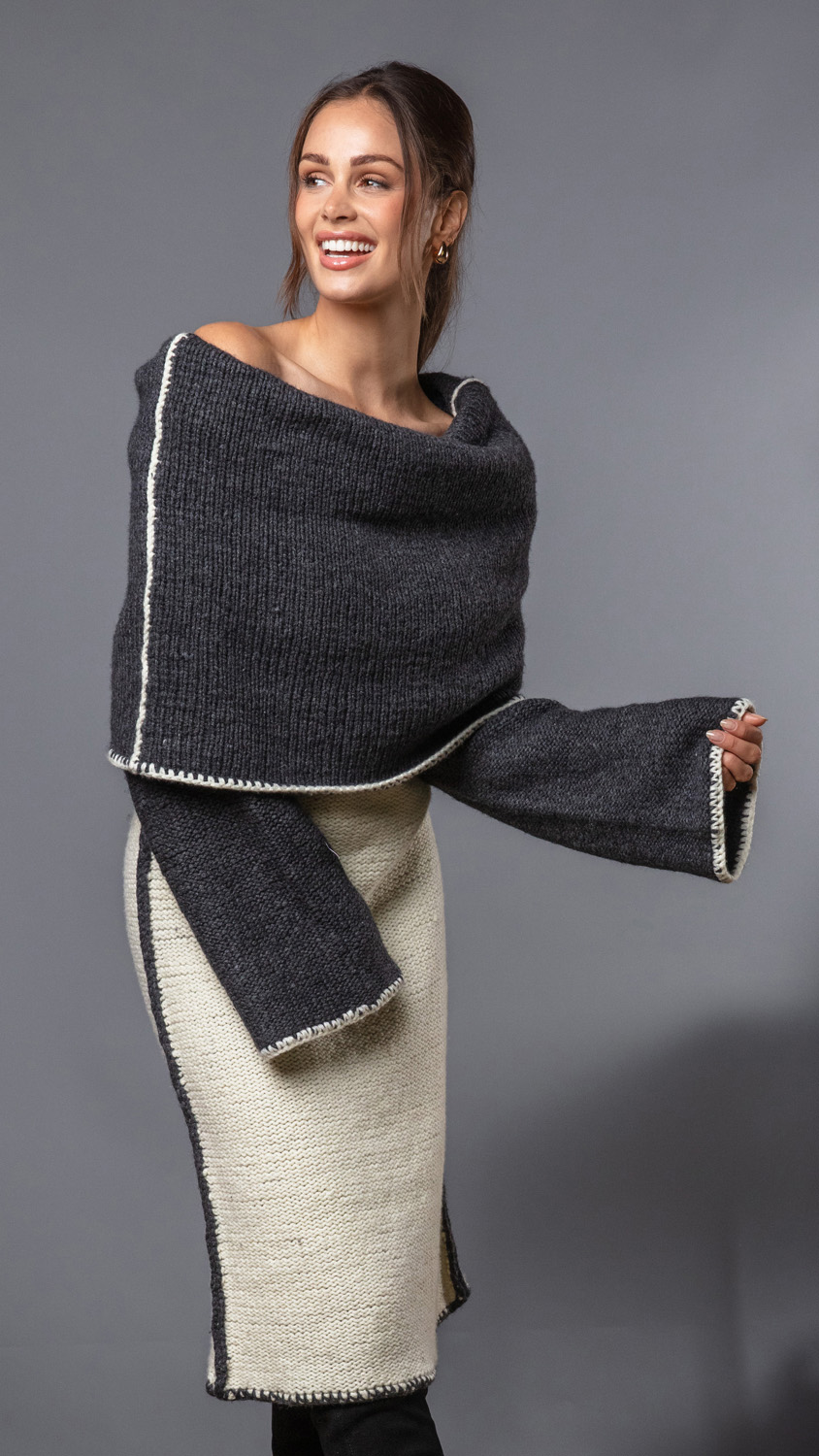 FILATI Studio VENDBAR KJOLE Solo Alta Moda Cashmere 16 - Strikkeoppskrift (SE)