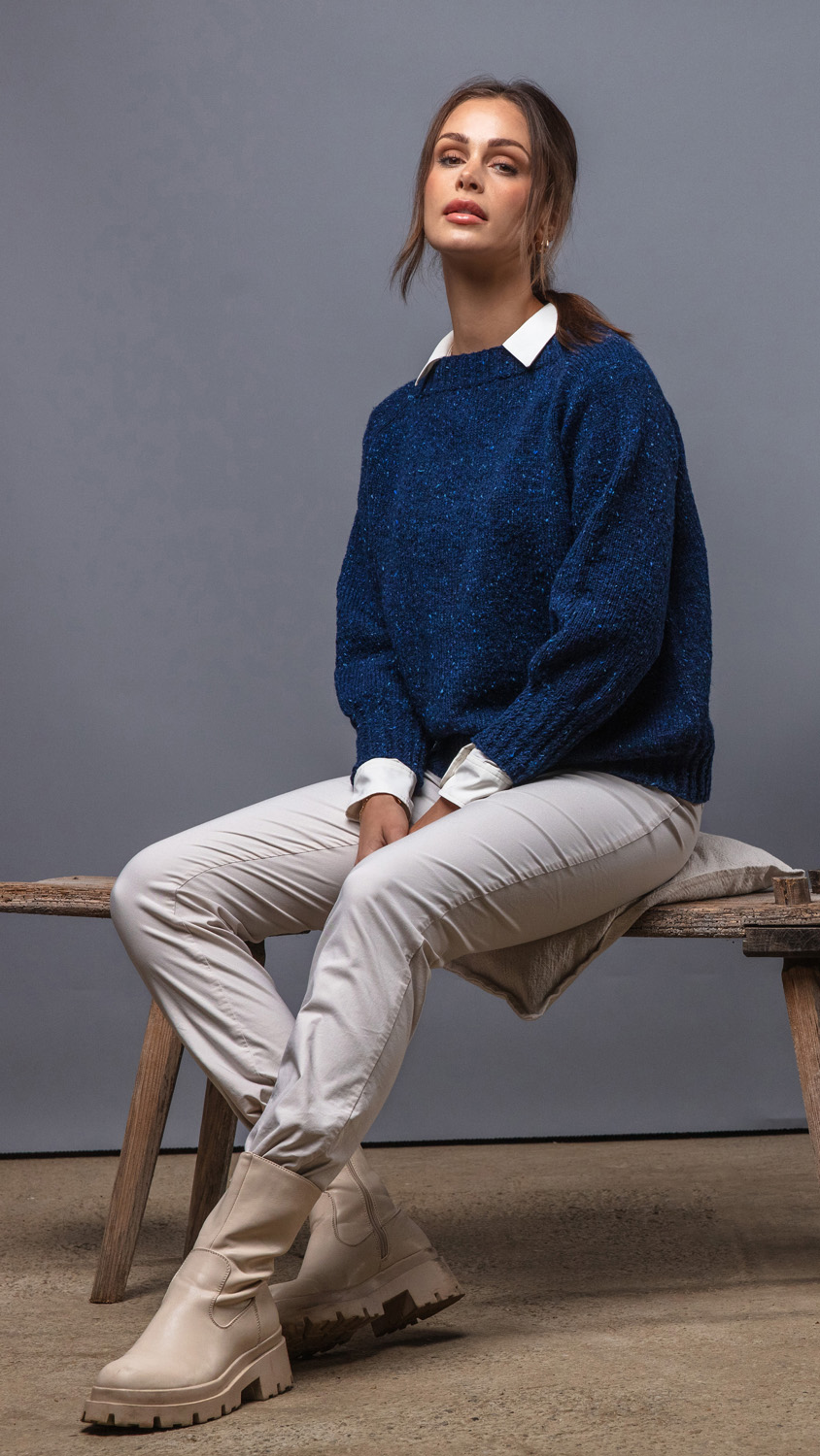 FILATI Studio TOPDOWN PULLOVER Landlust Soft Tweed 180 - Strikkeoppskrift (NO)